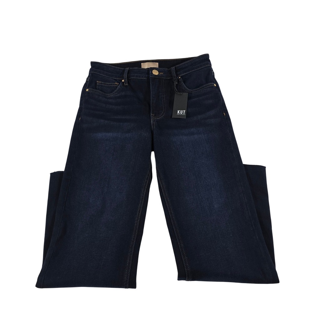 NWT KUT from the Kloth Kelsey High Rise Fab Ab Ankle Flare Jean Dark Wash Size 2